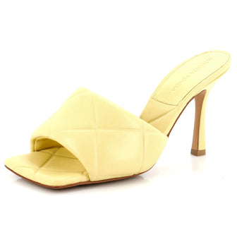 Bottega Veneta Women's Lido Heeled Sandals Quilted Embossed Leather