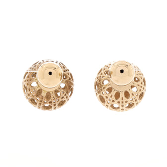 Christian Dior Tribales Stud Earrings Cannage Metal