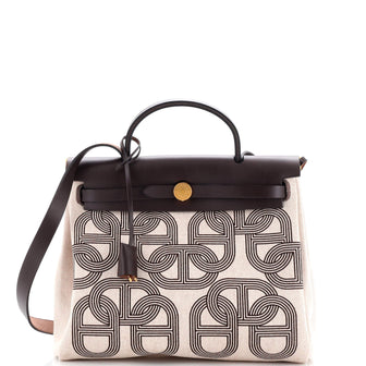 Hermes Herbag Zip Chaine D'Ancre Toile and Leather 31