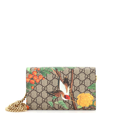 Gucci Chain Wallet Tian Print GG Coated Canvas