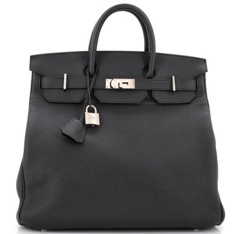 Hermes HAC Birkin Bag Black Togo with Palladium Hardware 40