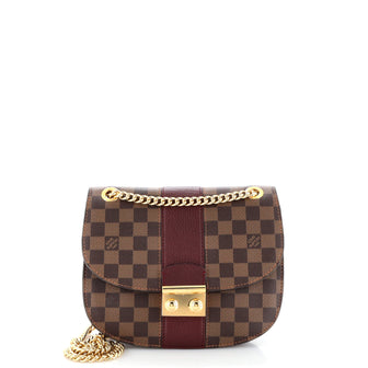 Louis Vuitton Wight Handbag Damier with Leather