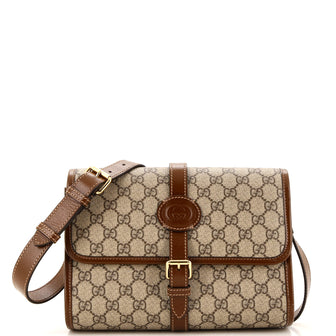 Gucci Interlocking G Patch Messenger Bag GG Coated Canvas Small