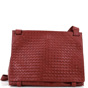 Bottega Veneta Square Panelled Messenger Bag Intrecciato Nappa Large