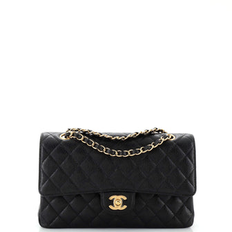 Chanel Classic Double Flap Bag Quilted Caviar Medium