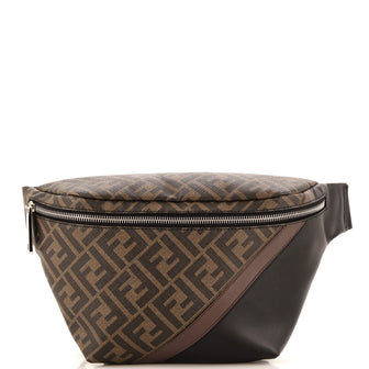 Fendi Zip Belt Bag Zucca Coated Canvas and Leather