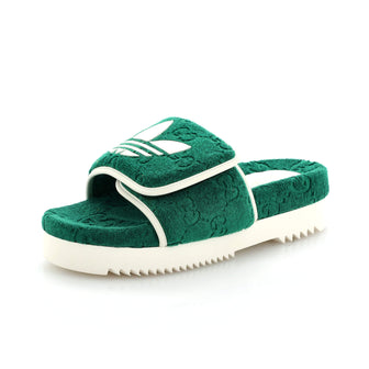 Gucci x Adidas Women's Platform Slide Sandals Terry Cloth