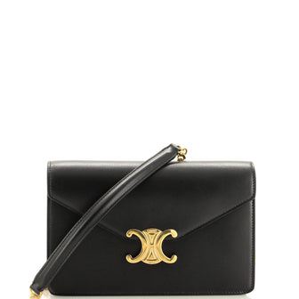 Celine Margo Triomphe Wallet on Chain Leather