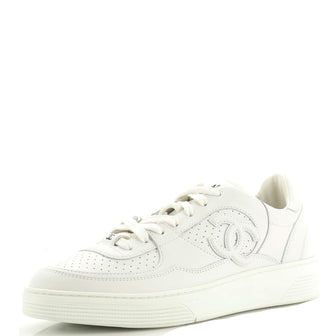 Chanel Women's CC Low-Top Sneakers Perforated Leather