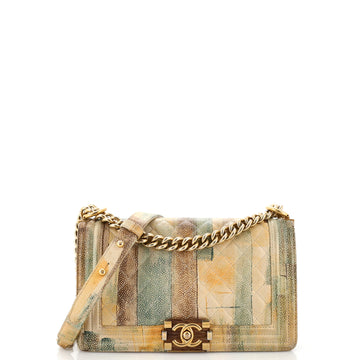 Chanel Cuba Boy Flap Bag Quilted Painted Caviar Old Medium