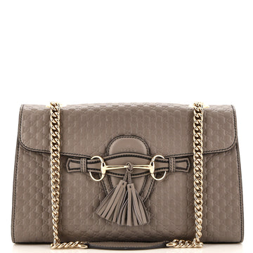 Gucci Emily Chain Flap Bag (Outlet) Microguccissima Leather Medium