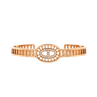 Hermes Chaine D'Ancre Divine Cuff Bracelet 18K Rose Gold and Diamonds