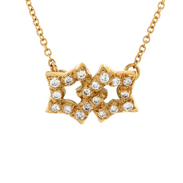 Tiffany & Co. Double Star Necklace 18K Yellow Gold with Diamonds