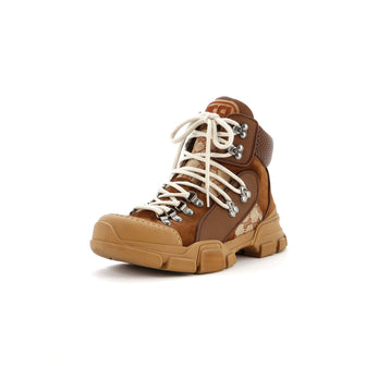 Gucci Flashtrek Hiking Boots GG Canvas and Suede