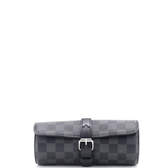 Louis Vuitton 3 Watch Case Damier Graphite