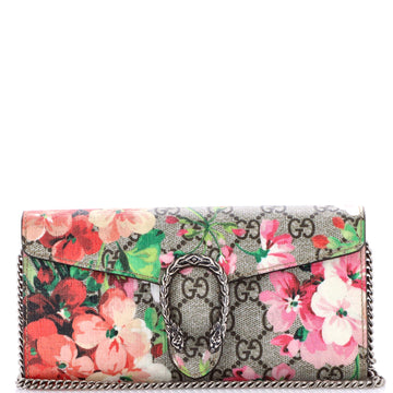 Gucci Dionysus Chain Wallet Blooms Print GG Coated Canvas Long