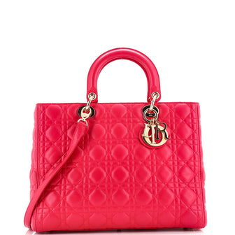 Christian Dior Lady Dior Bag Cannage Quilt Lambskin Large