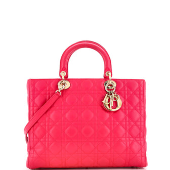 Christian Dior Lady Dior Bag Cannage Quilt Lambskin Large