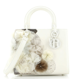 Christian Dior Lady Dior Art Bag Limited Edition Minjung Kim Printed Leather with Tulle Medium