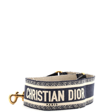 Christian Dior Logo Shoulder Strap Embroidered Canvas