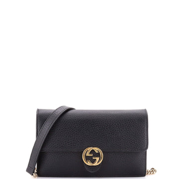 Gucci Interlocking Wallet on Chain Leather