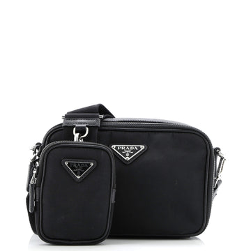 Prada Brique Camera Crossbody Bag Re-Nylon with Saffiano Leather Small