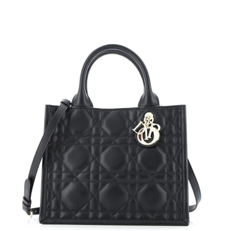 Christian Dior Book Tote with Strap Macrocannage Quilt Calfskin Small