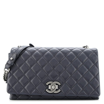 Chanel City Rock Flap Bag Quilted Goatskin Large