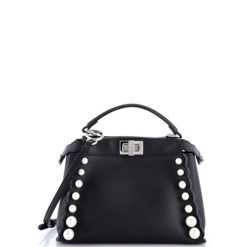 Fendi Peekaboo Bag Pearl Embellished Leather Mini