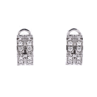 Louis Vuitton Tumbler Hoop Earrings 18K White Gold and Diamonds