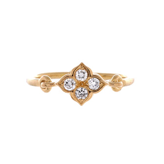 Cartier Hindu Floral Ring 18K Yellow Gold and Diamonds