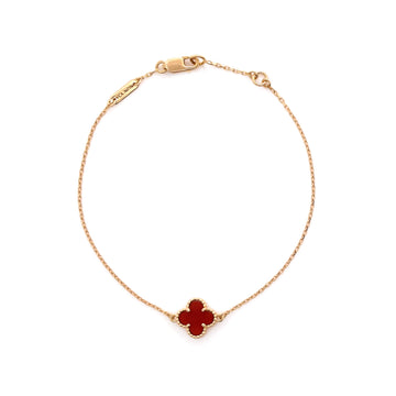 Van Cleef & Arpels Sweet Alhambra Bracelet 18K Rose Gold and Carnelian