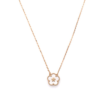 Van Cleef & Arpels Lucky Spring Plum Blossom Pendant Necklace 18K Rose Gold and Mother of Pearl