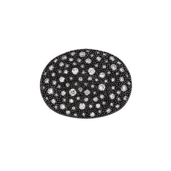 David Yurman Midnight Melange Oval Ring Sterling Silver with Diamonds