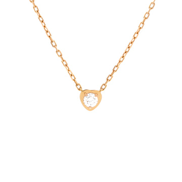 Cartier D'Amour Heart Pendant Necklace 18K Rose Gold with Diamond
