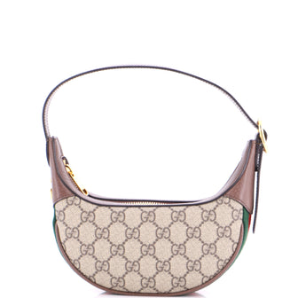 Gucci Ophidia Half Moon Bag GG Coated Canvas Mini
