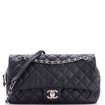 Chanel Easy Flap Bag Quilted Caviar Jumbo