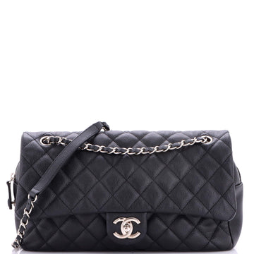 Chanel Easy Flap Bag Quilted Caviar Jumbo