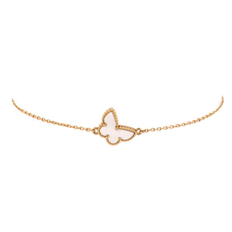 Van Cleef & Arpels Sweet Alhambra Butterfly Bracelet 18K Yellow Gold and Mother of Pearl