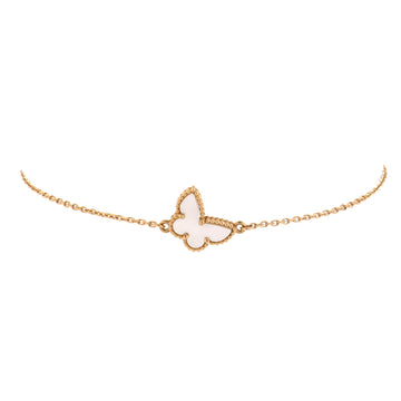 Van Cleef & Arpels Sweet Alhambra Butterfly Bracelet 18K Yellow Gold and Mother of Pearl