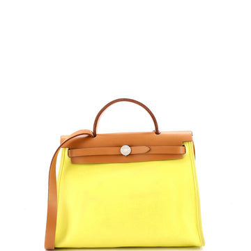Hermes Herbag Zip Berline Vache Canvas and Leather 31