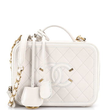 Chanel Filigree Vanity Case Quilted Caviar Medium