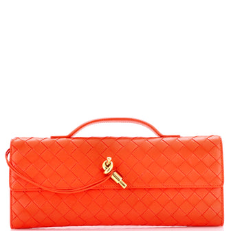 Bottega Veneta Andiamo Top Handle Clutch Intrecciato Nappa Long