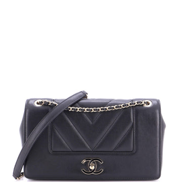 Chanel Mademoiselle Vintage Flap Bag Chevron Sheepskin Medium