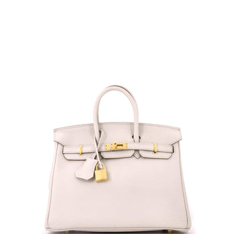 Hermes Birkin Handbag Grey Togo with Gold Hardware 25