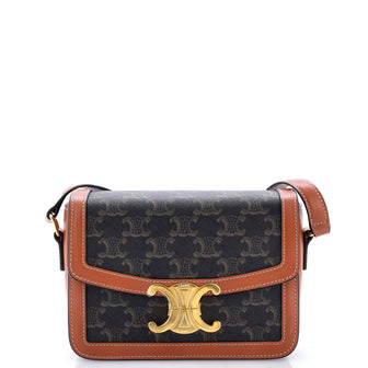 Celine Triomphe Shoulder Bag Triomphe Coated Canvas Teen