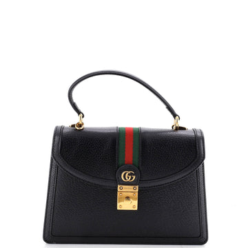 Gucci Ophidia Flap Top Handle Bag Leather Small
