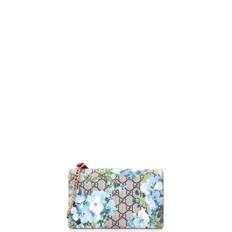 Gucci Chain Wallet Blooms Print GG Coated Canvas