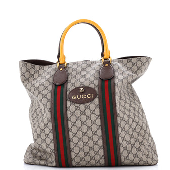 Gucci Neo Vintage Web Soft Tote GG Coated Canvas Tall