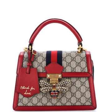 Gucci Queen Margaret Top Handle Bag GG Coated Canvas with Leather Small